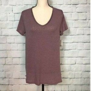 Mudd T-Shirt Plum Women's Size Small Short Sleeves Colro Wine